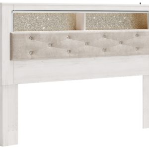 Altyra King Upholstered Panel Bookcase Headboard