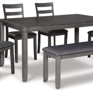 Bridson Dining Table and Chairs with Bench (Set of 6)