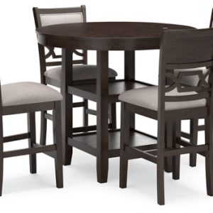 Langwest Counter Height Dining Table and 4 Barstools (Set of 5)