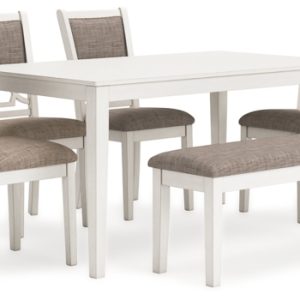 Erinberg Dining Table and 4 Chairs and Bench (Set of 6)