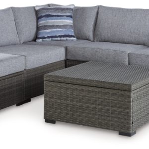 Petal Road Outdoor Loveseat Sectional/Ottoman/Table Set (Set of 4)