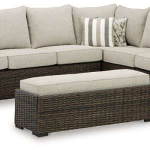 Brook Ranch Outdoor Sofa Sectional/Bench with Cushion (Set of 3)