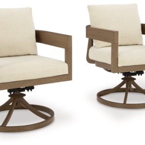 Serene Bay Outdoor Swivel Dining Chair with Cushion (Set of 2)